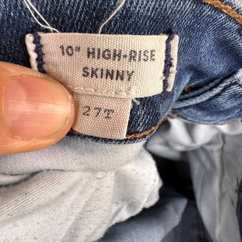 Madewell 10" High-Rise Skinny Ankle Crop Blue Jeans Size 27 - Picture 2 of 13